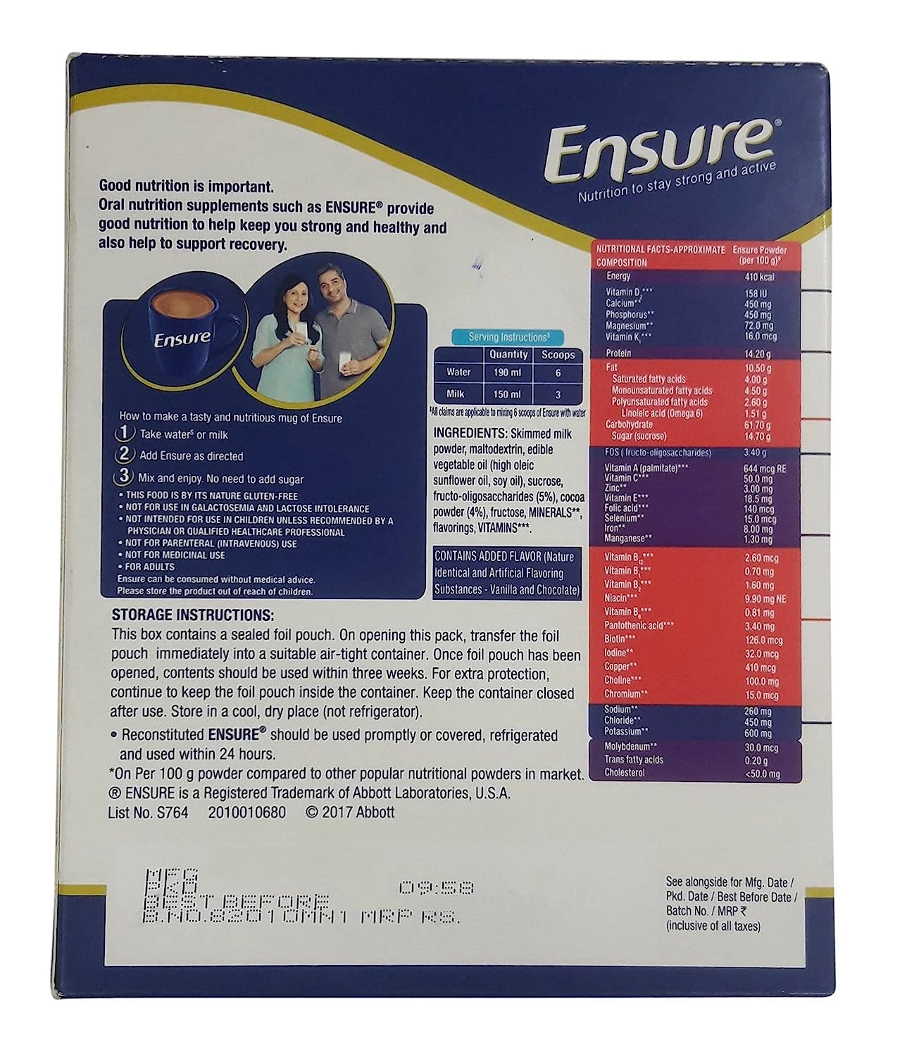 Ensure Nutritional Powder Chocolate Flavour, 200 g-2.webp